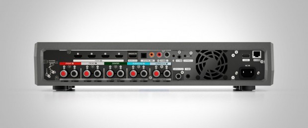 Die Anschlüsse des HEOS AVR (Bild: Denon)