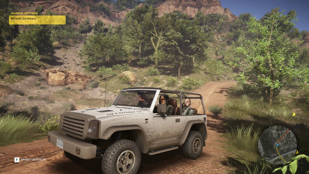 Nahezu alle Fahrzeuge im Spiel können wir selbst steuern. (Screenshot: Golem.de)