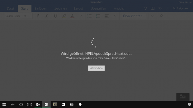 Die Synchronistation mit Onedrive ist etwas träge. (Screenshot: Oliver Nickel/Golem.de)