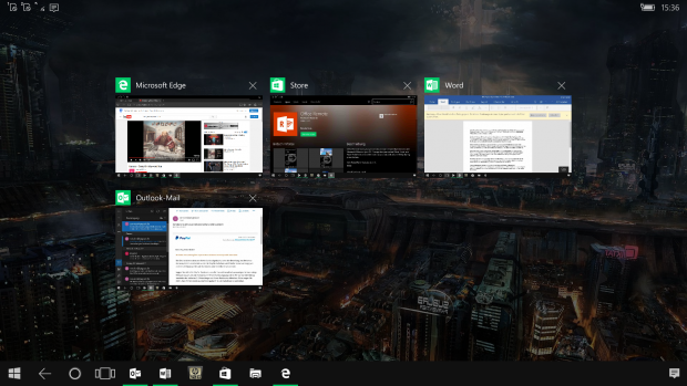 Die Task-Ansicht im Windows-10-Stil. (Screenshot: Oliver Nickel/Golem.de)
