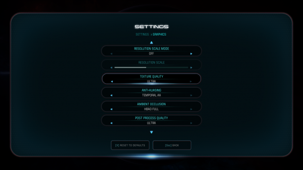 Grafikmen&uuml; der PC-Version von Mass Effect Andromeda (Bild: Nvidia)