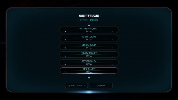 Grafikmen&uuml; der PC-Version von Mass Effect Andromeda (Bild: Nvidia)