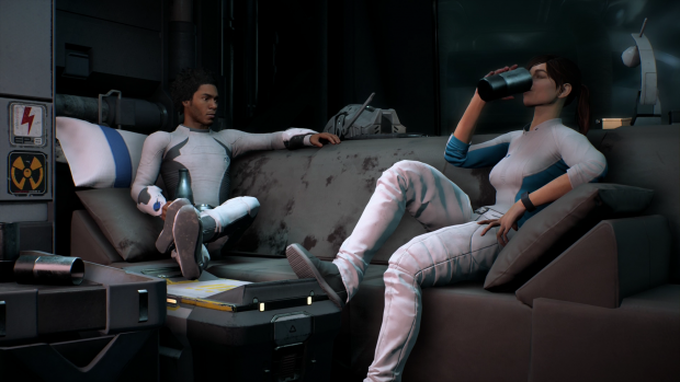 Sarah bandelt mit einem ihrer Teamgefährten an. (Screenshot: Golem.de)