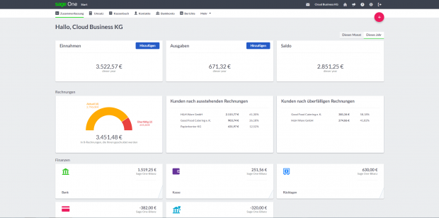 Die Benutzeroberfläche von Sage One (Bild: Sage)