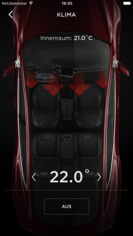 Tesla-App f&uuml;r iOS (Bild: Tesla)