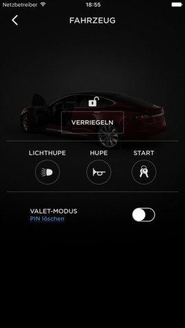 Tesla-App f&uuml;r iOS (Bild: Tesla)