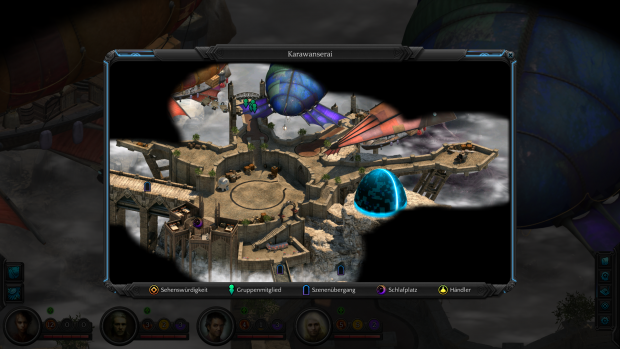 Die Übersichtskarte hat Markierungen für Händler und andere wichtige Stellen. (Screenshot: Golem.de)