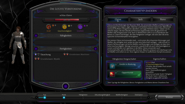 Beim Spielbeginn entscheiden wir uns für eine Art Kämpfer, eine Art Zauberer oder eine Art Schurke. (Screenshot: Golem.de)