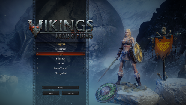 Halbnackt durch den Schnee - im Spielverlauf finden wir aber noch jede Menge Ausrüstung. (Screenshot: Golem.de)