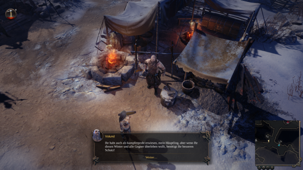 In unserem Heimatdorf können wir Waffen und andere Gegenstände kaufen. (Screenshot: Golem.de)