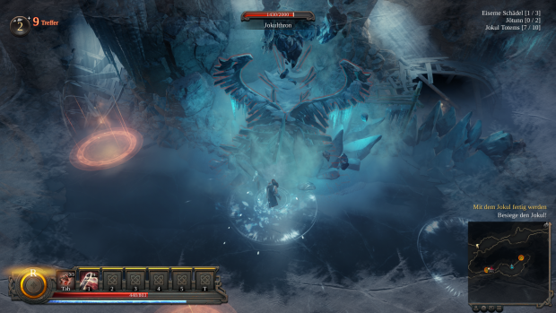 Zwischengegner wie dieser Jokul sind teils interessant umgesetzt. (Screenshot: Golem.de)