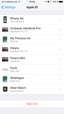In den Systemeinstellungen sieht man alle mit der Apple-ID verbundenen Ger&auml;te. (Screenshot: Golem.de)