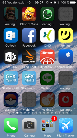 Der Versuch einer R&uuml;ckspielung eines Backups auf ein iPhone SE verursachte seltsame Probleme. (Screenshot: Golem.de)