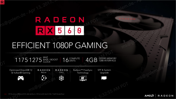 Technische Daten der Radeon RX 560 (Bild: AMD)