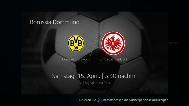 "Wann spielt Borussia Dortmund?"(Screenshot: Oliver Nickel/Golem.de)