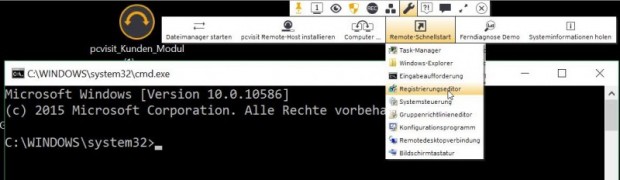 PCVisit bietet viele Shortcuts zu Windows-Funktionen. (Screenshot: Oliver Nickel/Golem.de)