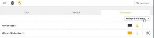 Wir k&ouml;nnen weitere Supporter zu unserer Fernwartung einladen. (Screenshot: Oliver Nickel/Golem.de)