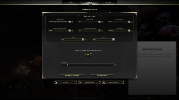 Das Grafikmenü bietet nur eine Handvoll Optionen. (Screenshot: Golem.de)
