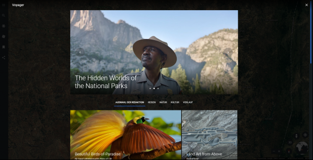 Voyager zeigt virtuelle Touren an. (Screenshot: Oliver Nickel/Golem.de)