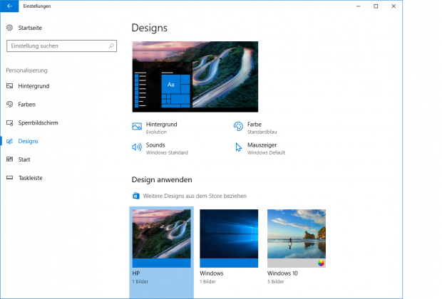Die Windows-10-Themes ...(Screenshot: Golem.de)