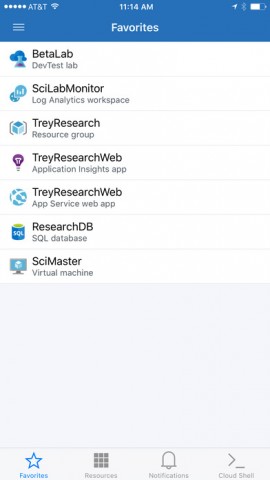 Microsofts Azure App (Screenshot: Microsoft)