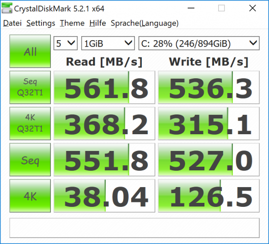 Die Force LE ist eine eher langsame Sata-SSD. (Screenshot: Golem.de)