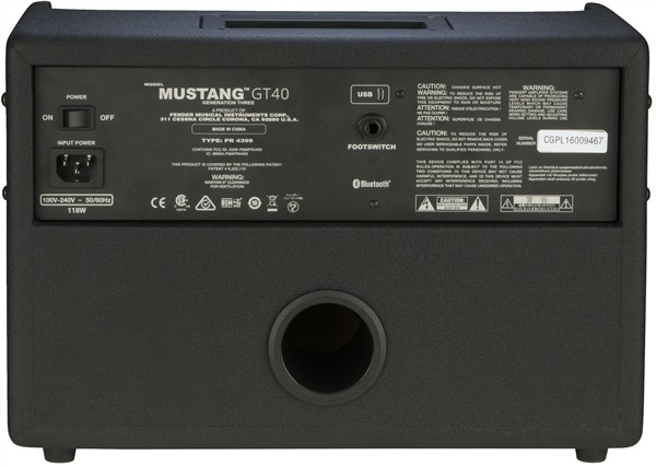 Der Mustang GT 40 hat ein geschlossenes Geh&auml;use. Im Inneren stecken zwei 6,5-Zoll-Speaker. (Bild: Fender)