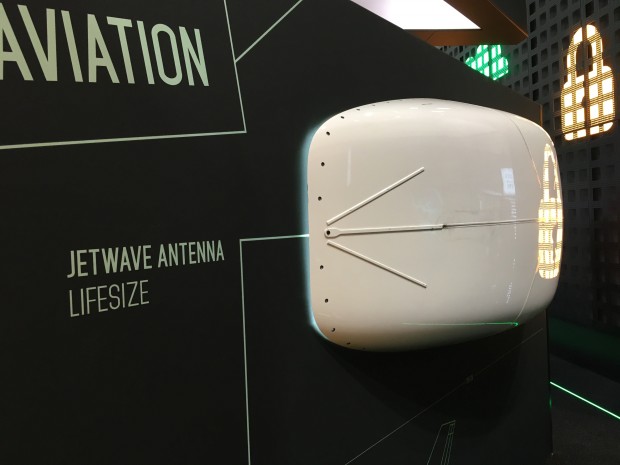 Die von Inmarsat vorgestellte GX Aviation-Antenne. (Foto: Andreas Sebayang)
