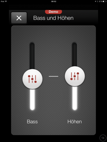 Bass und H&ouml;hen k&ouml;nnen die Nutzer leicht anpassen. Wer die Frequenzen genauer angepasst haben will, muss zum H&ouml;rger&auml;teakustiker. (Resound/Screenshot: Golem.de) 