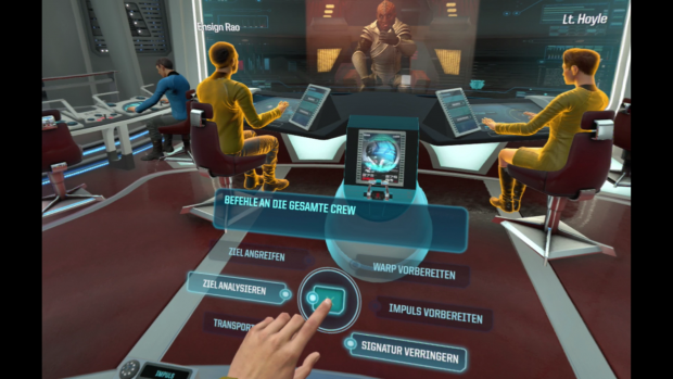 Per Men&uuml; erteilen wir unserer Crew einen Befehl.  (Bild: Ubisoft/Screenshot: Golem.de)