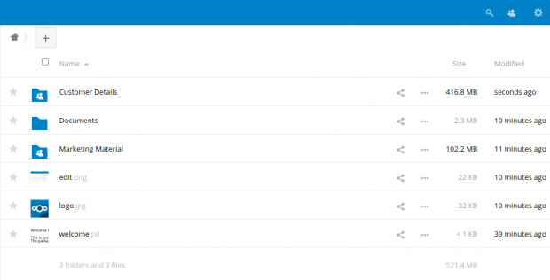 Nextcloud 12 bietet Ordner f&uuml;r Gruppen. (Bild: Nextcloud)