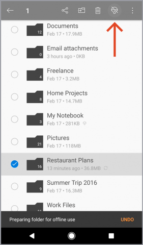 Onedrive-App für Android (Screenshot: Microsoft)