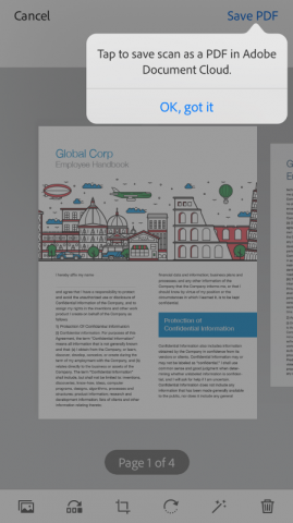 Scans werden in der Cloud gespeichert. (Bild: Adobe)