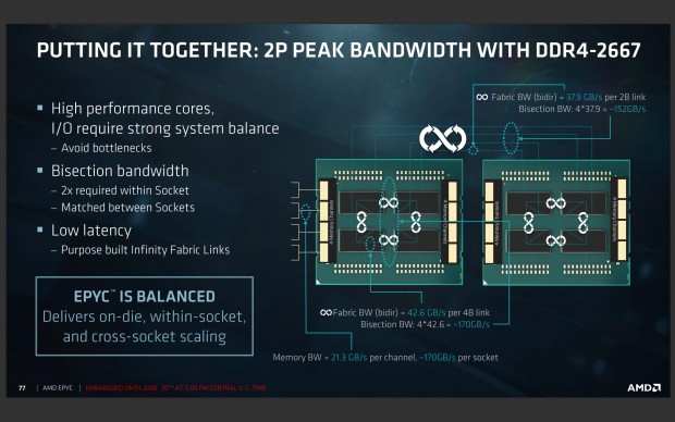 Infinity Fabric und Peak-Bandbreiten (Bild: AMD)