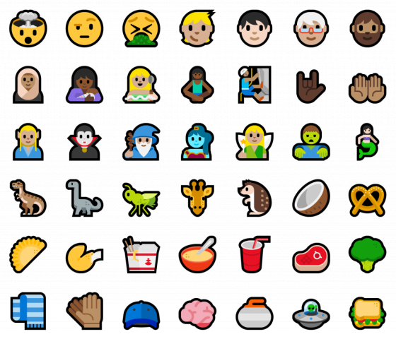 Die neuen Emojis in Windows 10 (Bild: Microsoft)