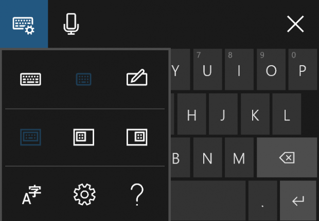 Die Einstellungen der neuen Bildschirmtastatur von Windows 10. (Bild: Microsoft)