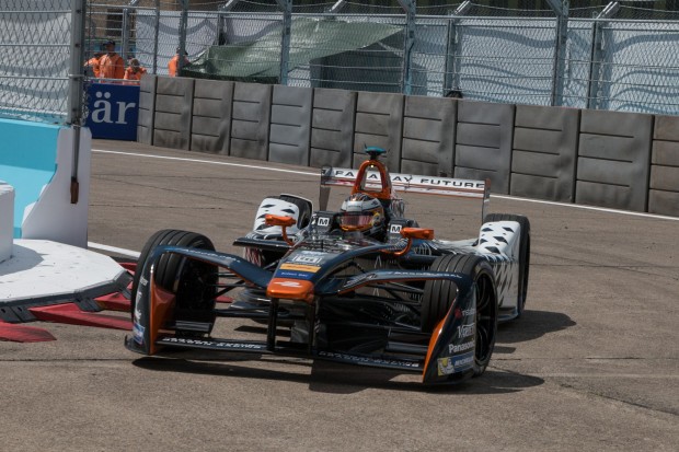 In der Formel E treten diverse Hersteller an, etwa Faraday Future...(Foto: Werner Pluta/Golem.de)