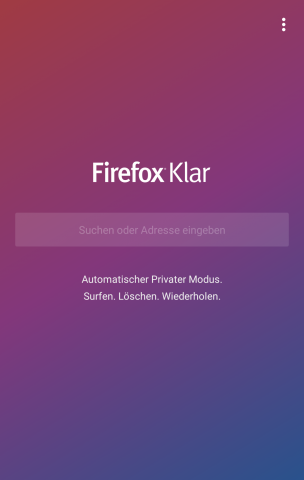 Firefox Klar für Android. (Bild: Mozilla, Screenshot Golem.de)
