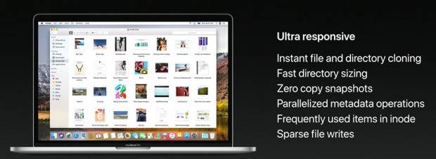 Das Apple File System bietet viele neue Funktionen. (Bild: Apple/Screenshot: Golem.de)
