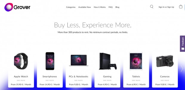 Kooperationspartner: Grover wickelt das Mietgeschäft für Media Markt ab. (Screenshot: Martin Wolf/Golem.de)