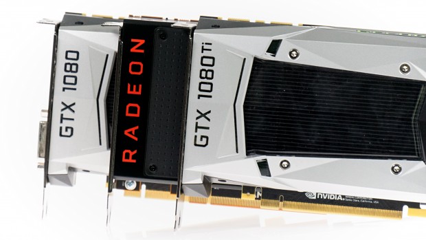 Die Vega 64 positioniert sich zwischen der Geforce GTX 1080 und der Ti-Version. (Foto: Marc Sauter/Golem.de)