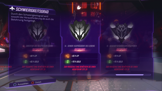 Vor jeder Mission kann der Spieler den Schwierigkeitsgrad w&auml;hlen. (Screenshot: Golem.de / Bild: Deep Silver)