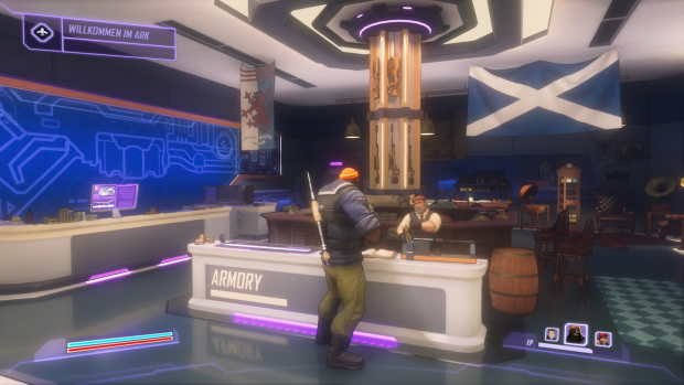 In der Waffenkammer gibt's neue Schie&szlig;pr&uuml;gel. (Screenshot: Golem.de / Bild: Deep Silver)