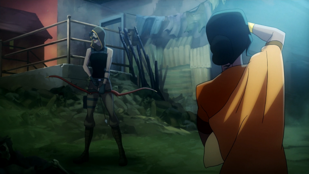 In einem Video wird die Hintergrundgeschichte einer Heldin erz&auml;hlt. (Screenshot: Golem.de / Bild: Deep Silver)