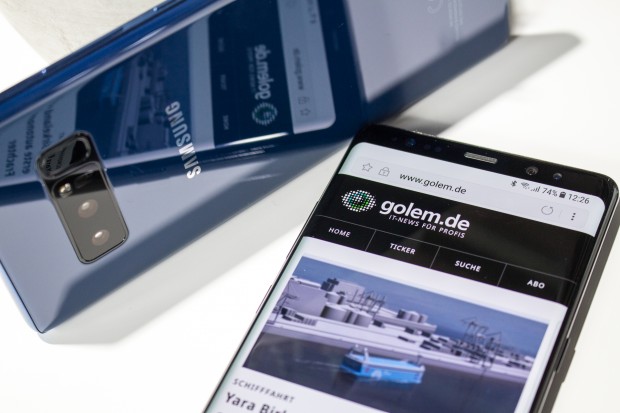 Das Display des Galaxy Note 8 macht im ersten Kurztest einen sehr guten Eindruck. (Bild: Tobias Költzsch/Golem.de)