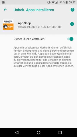 Bei Bedarf kann einem alternativen App-Shop die Installation von Apps gezielt verboten werden. (Bild: Google/Screenshot: Golem.de)