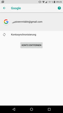 In den Kontoeinstellungen muss auf Kontosynchronisierung getippt werden. (Bild: Google/Screenshot: Golem.de)