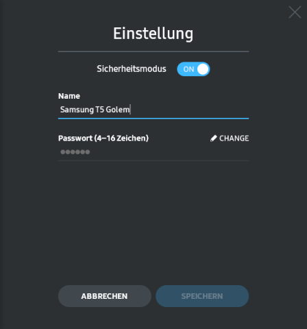 Name und Passwort vergeben ... (Screenshot: Marc Sauter/Golem.de)