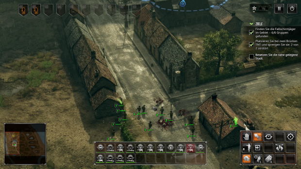 Aliierte Einheiten stürmen ein besetztes Dorf in Nordfrankreich. (Screenshot: Golem.de / Bild: Kalypso Media)