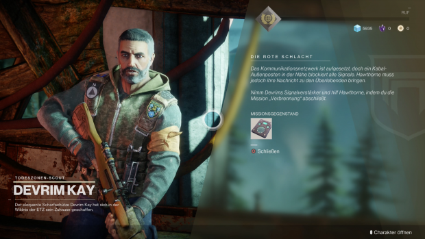 Devrim Kay ist ein NPC, der uns mit Aufträgen und Ausrüstung versorgt. (Screenshot: Golem.de / Bild: Activision)